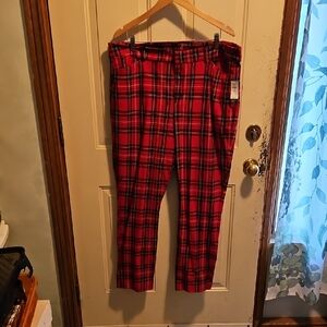 Old Navy Women's Red Plaid Trousers